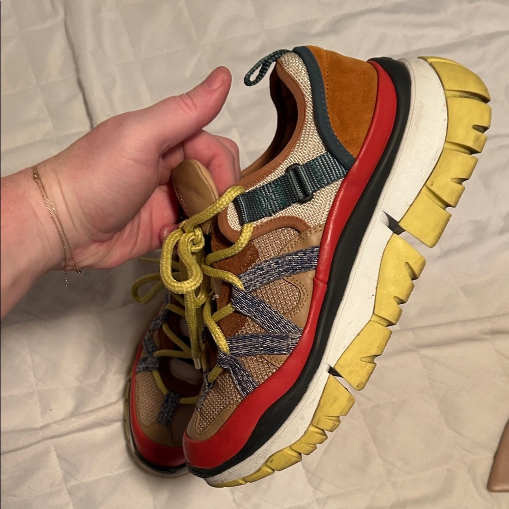 Chloe Women's Sneakers with Yellow and Red Accents - Picture 4 of 7